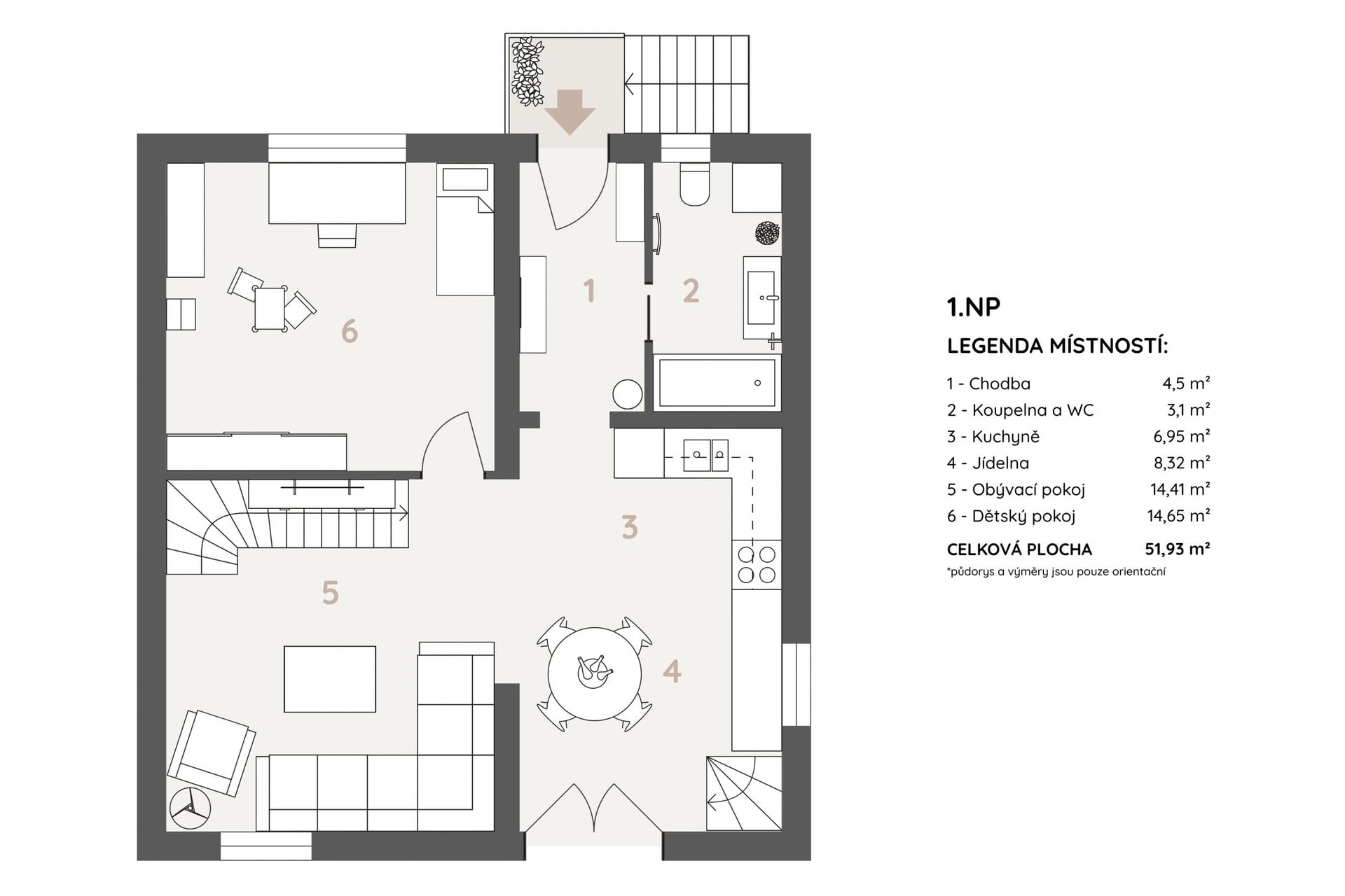 Prodej baťovského domku 4+kk, 109 m2, terasa, přístavba, sklep, parkovací stání, vlastní pozemek, Příkrá, Zlín